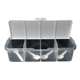 Kitchen Multipurpose Air-tight 4 Sections Storage Containers with 4 spoon (1 Pc )