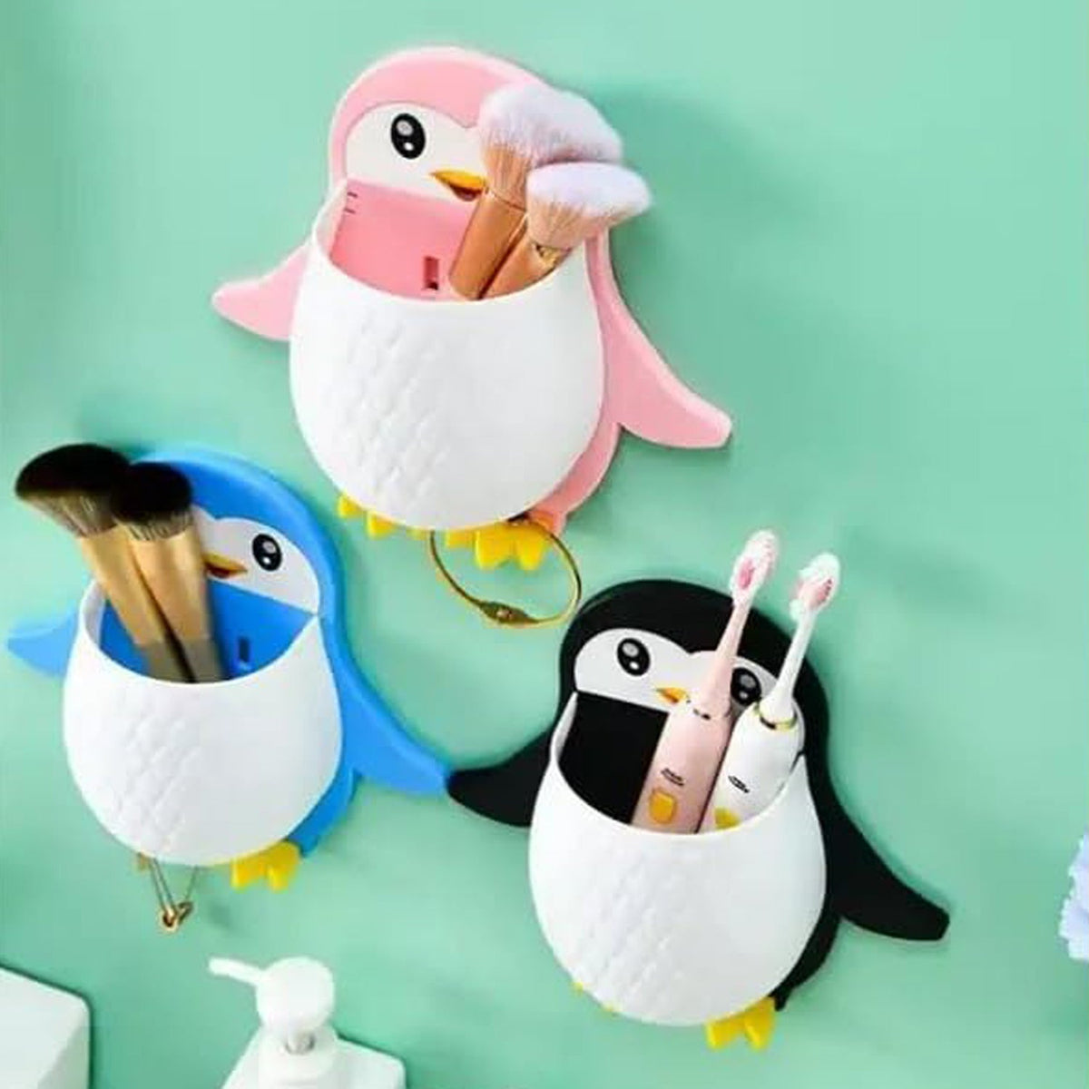 Penguin Storage Box, Wall Nightstand, Office Plastic Wall Mount