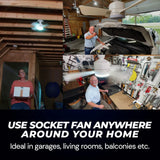 Original Cool LED Socket Fan Light 1000 Lumens 5000K Remote Controlled