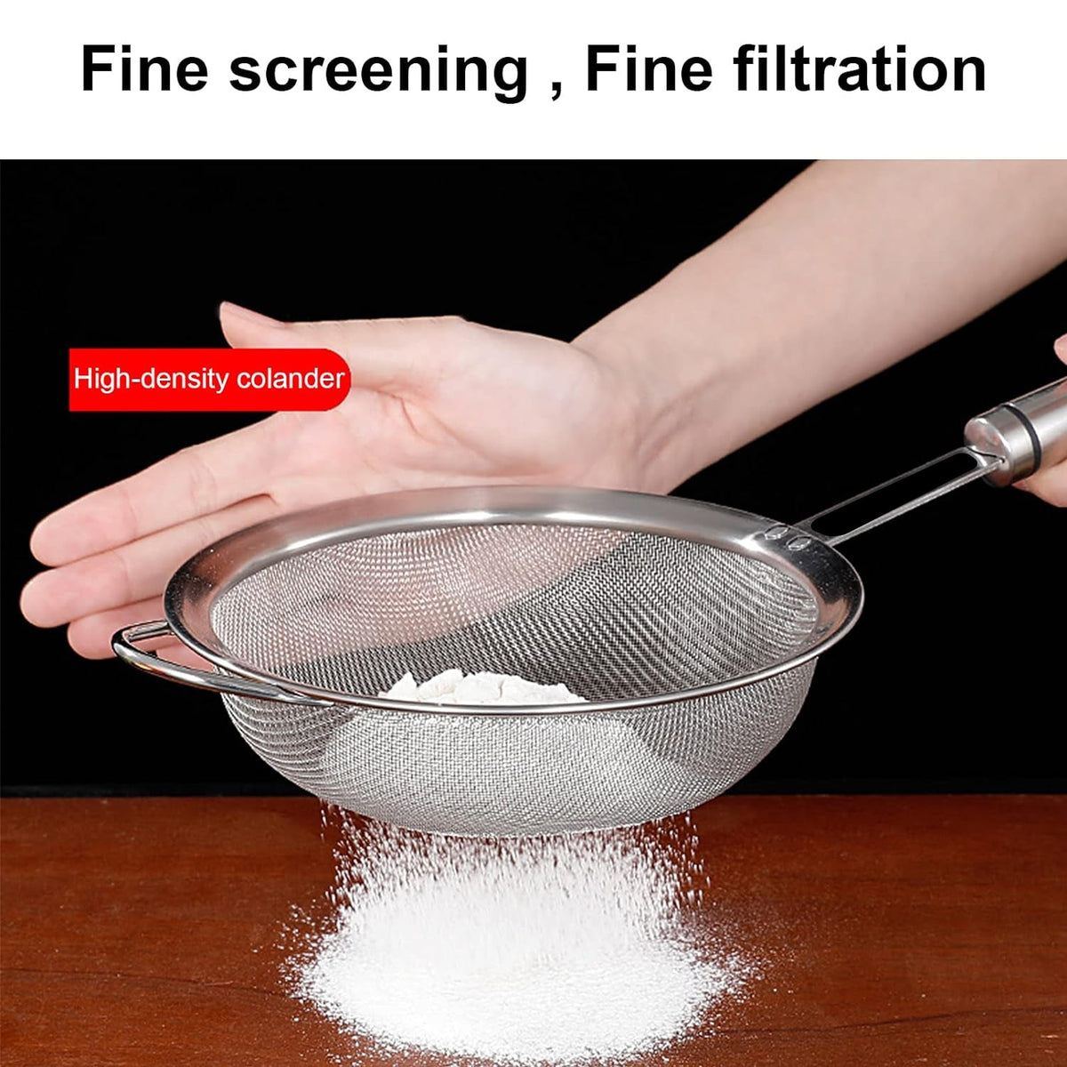 Mesh Sieve Quality Stainless Steel Fine Mesh Strainer with Sturdy Handle and Hook