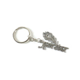 religious leaf design keychain