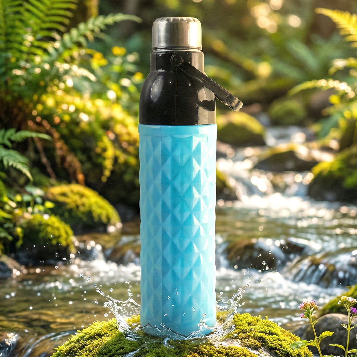 Plastic 1100 ML Approx Diamond Texture Sports Water Bottle (1 Pc)
