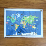 Educational Wooden World Map Puzzle for Kids - (1 Set)