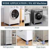 Washing machine support, anti vibration washing machine support adjustable washer anti vibrasion pads, washer & dryer pedestals, Washing Machine Accessory Anti- Skid Pad PVC Lifting Pad Non-Slip ( 1 Pc )