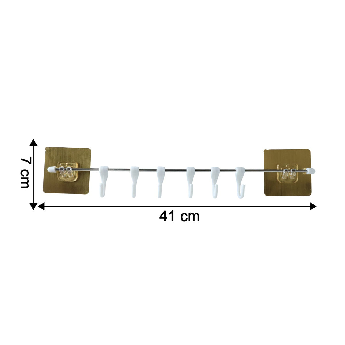 Wall Mounted Adhesive Kitchen Utility Hook Rack (1 Set)