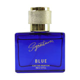 luxury blue fragrance perfume bottle view