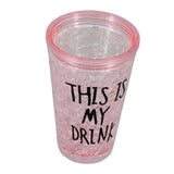 Plastic Creative Cold Drink Cup,  Double Wall Plastic Drinking Sport Bottle