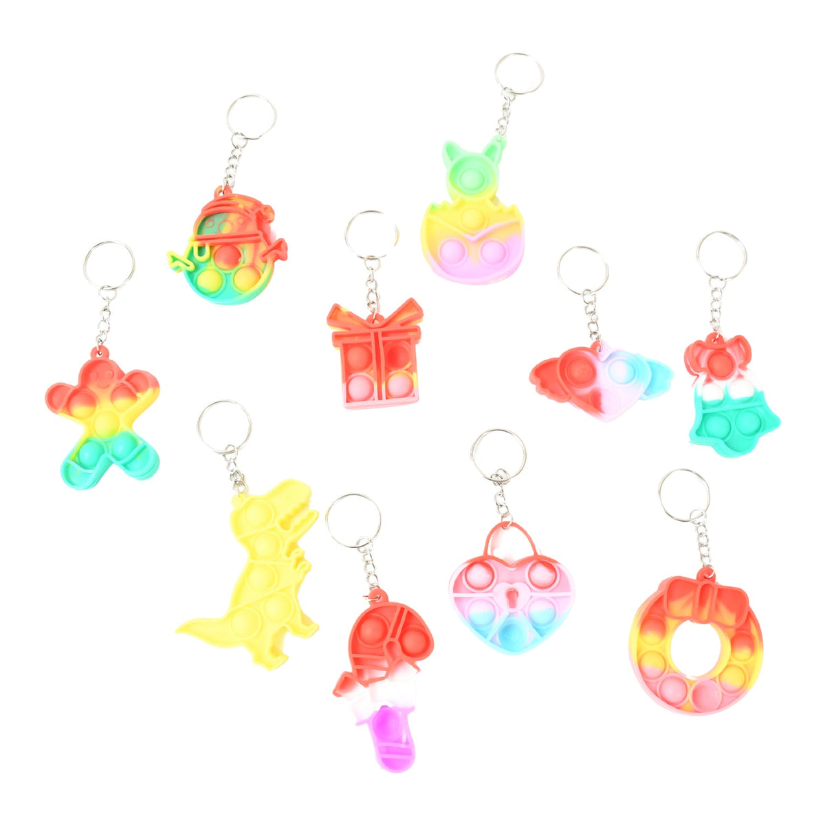 Compact Pop It Keychain – Fun Stress Relief Fidget Toy (1 Pc | Mix Design)