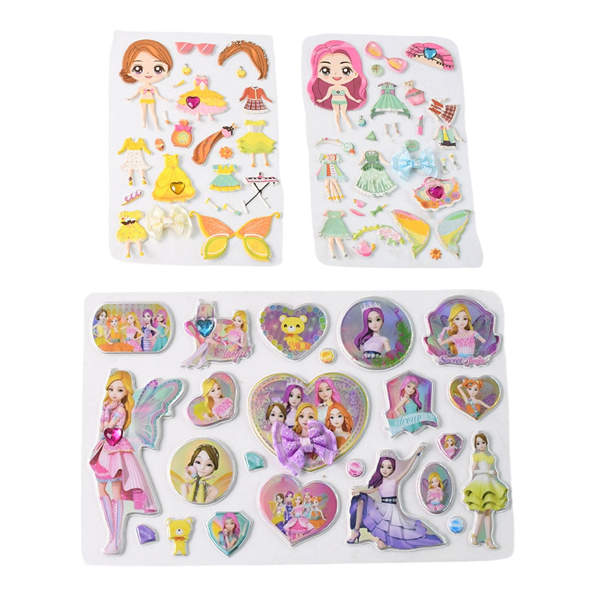 Multipurpose Adhesive 3D Stickers (1 Sheet / Mix Design)