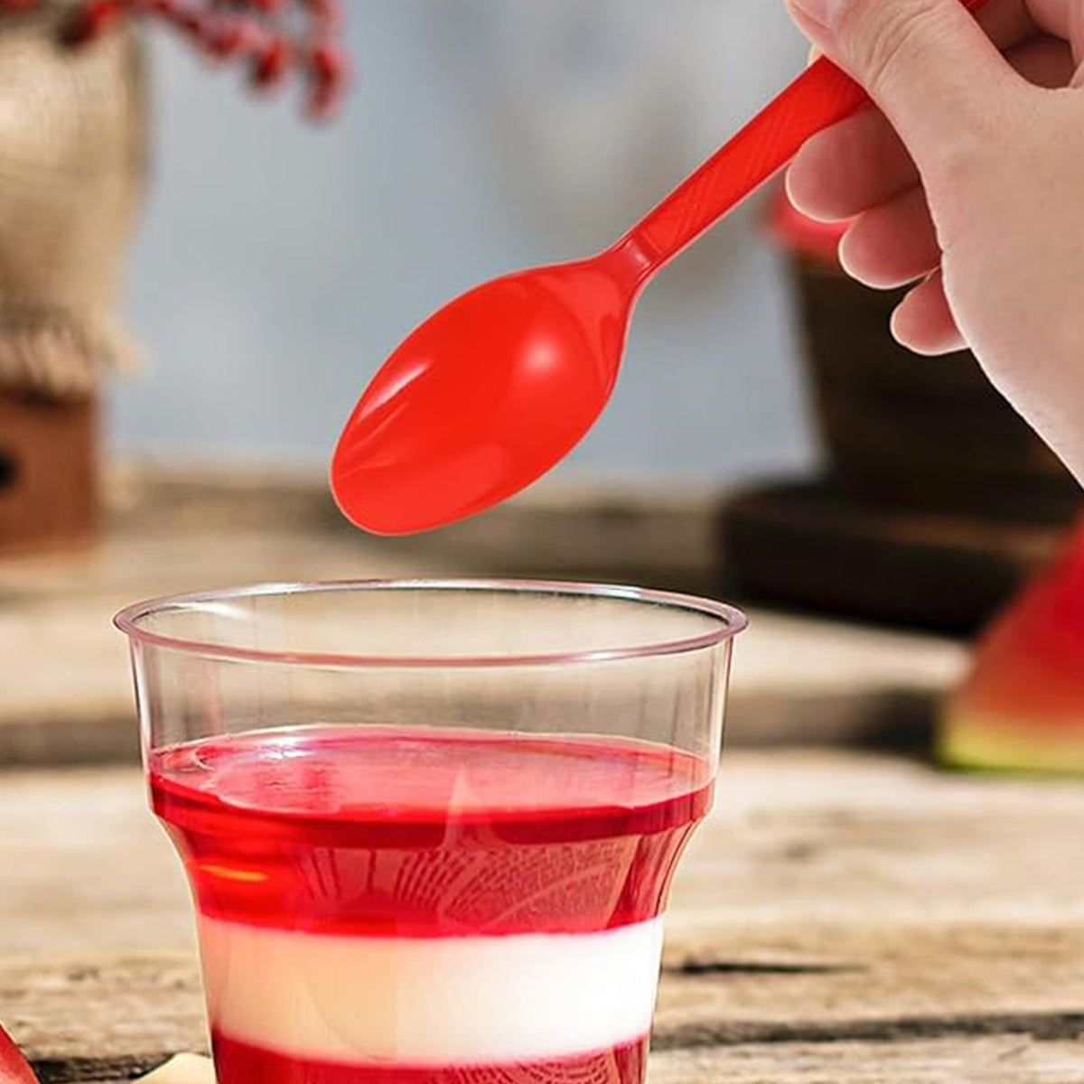 Reusable Food-Grade Plastic Spoons (10 Pc)