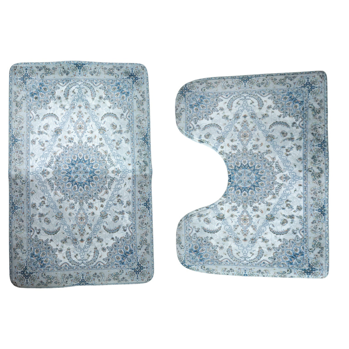 Quick dry bathroom mat pair