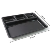 Plastic 4-Compartment Rectangular Meal Serving Tray – Sectioned Dining Plate (1 Pc)