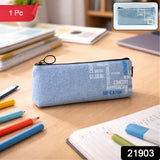 Stylish Fabric Zipper Pencil Pouch (1 Pc)