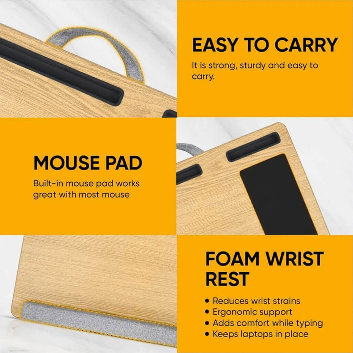Portable Laptop Table with Mouse Pad (55×35 Cm / 1 Pc)