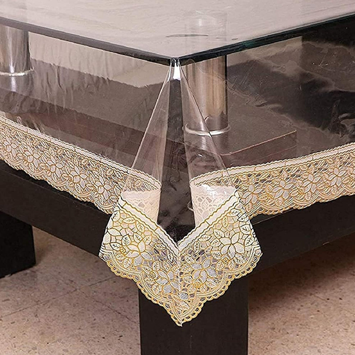 87x59 Inch Transparent PVC Table Cover (1 Pc)