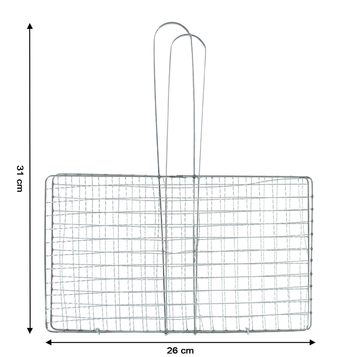 Heavy-Duty Stainless-Steel Barbecue Grill Basket (1 Pc)