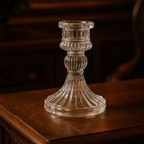 Elegant Crystal Glass Candle Holder Stand (1 Pc)