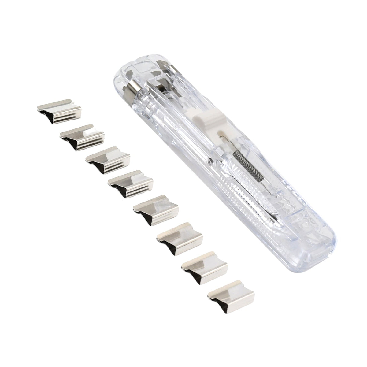Portable Paper Clamp With 8 Pcs Clip Dispenser Handheld Paper Fast Clam (1 Set)