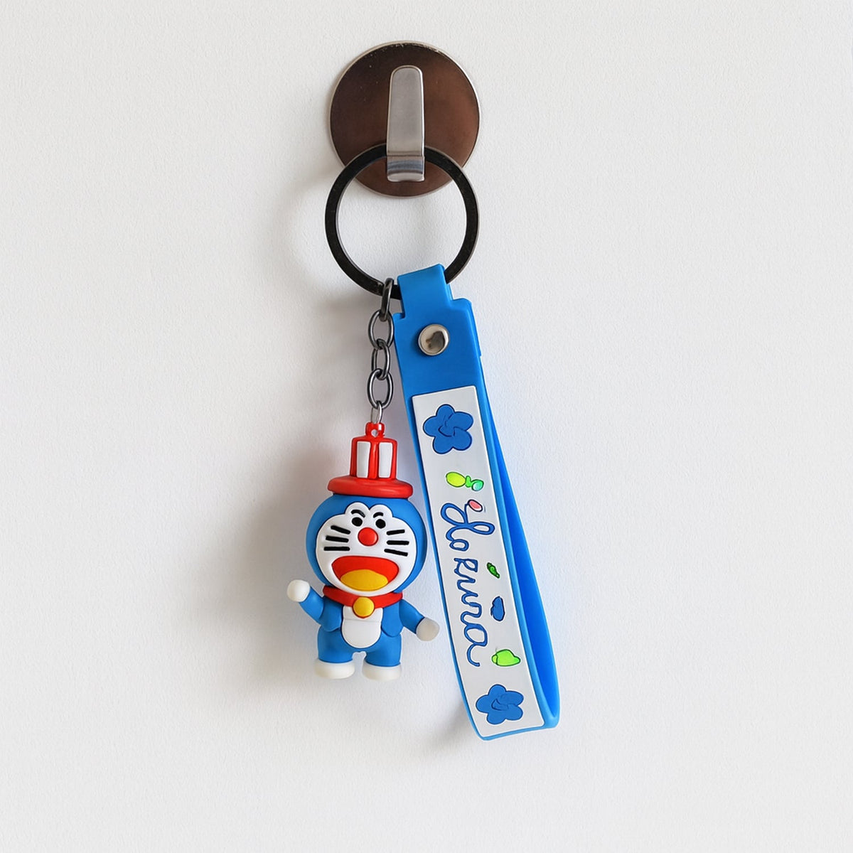 Cute Silicone 3D Key Chain with Metal Hook & Strap (Pack of 1)