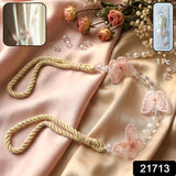 Decorative floral bead curtain holder