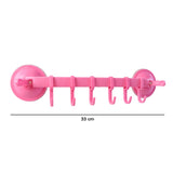 Multipurpose Wall-Mounted Plastic Hanging Rack (6 Hook, 1 Pc)