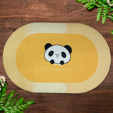 panda printed bath rug