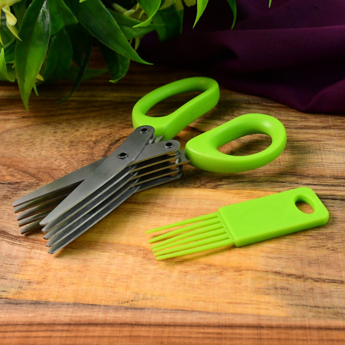 Premium 5-Blade Multipurpose Kitchen Scissors with Cleaning Comb
