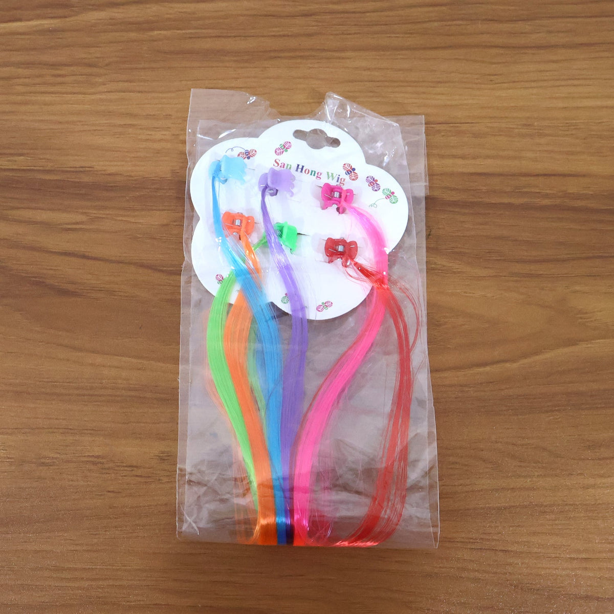 Kids Hair Extensions with Hair Clips (6 Pc Mix Color)