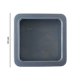 Square Metal Storage Tin Box with Transparent Window Lid (1 Pc, 9.5 x 9.5 Cm)