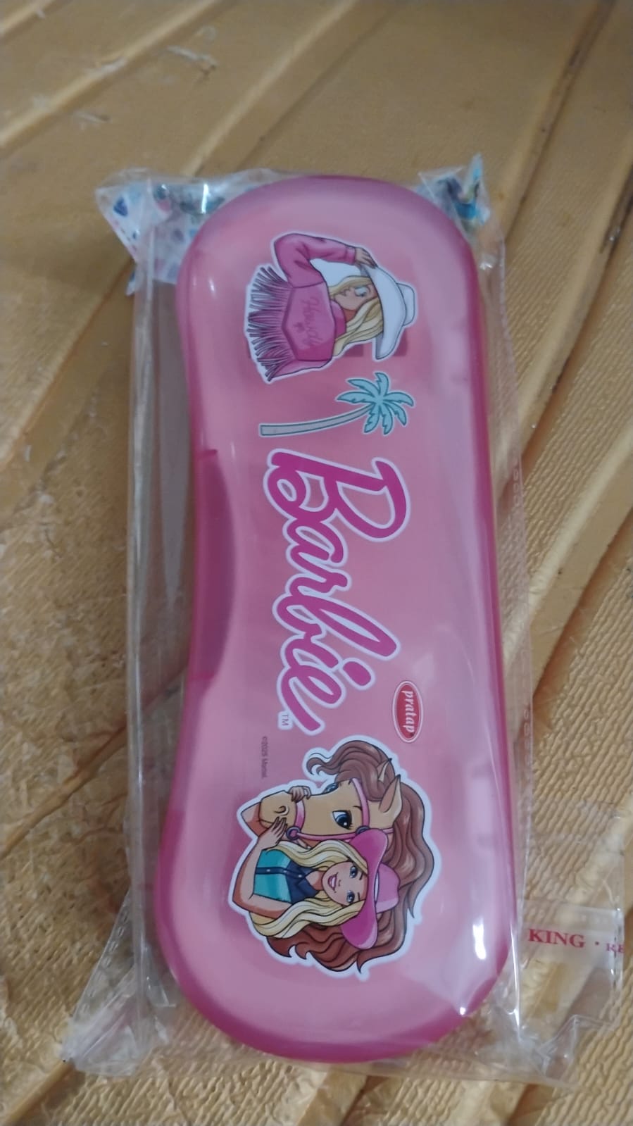 Cute Cartoon Printed Plastic Compass Box for Kids (1 Pc)