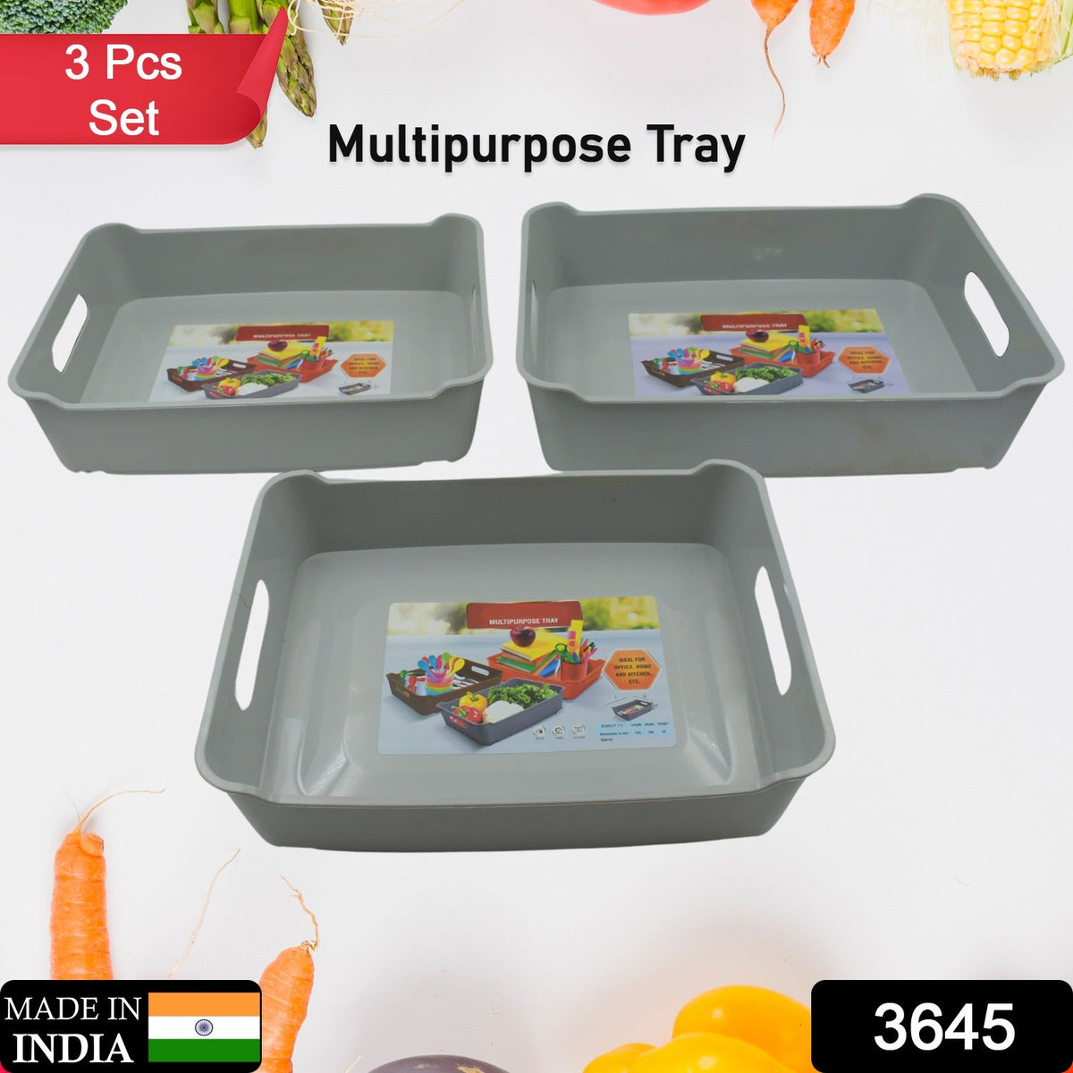 Multi Purpose Tray, Cosmetics, Stationary Set of 3
