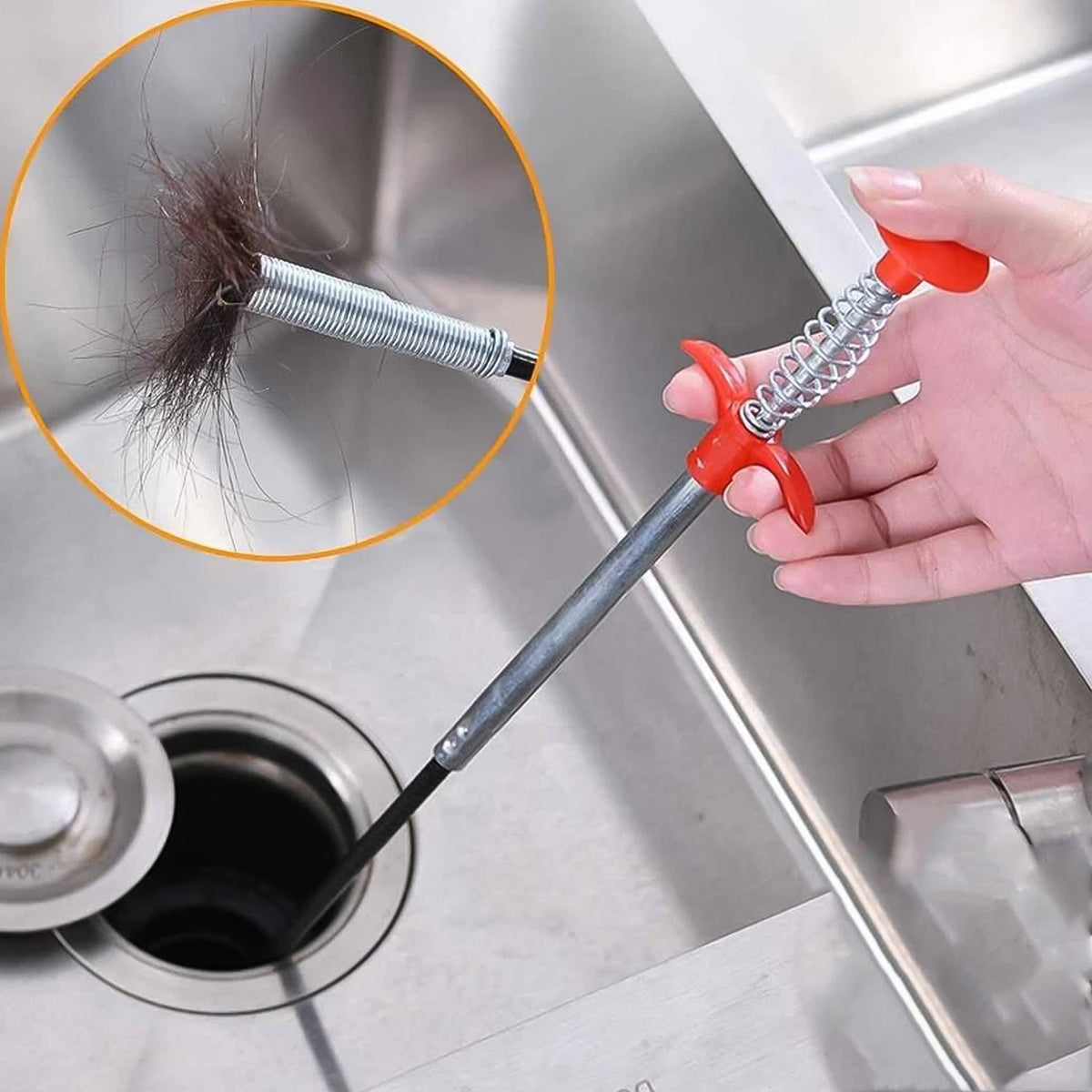 Metal Wire Brush Sink Cleaning Hook Sewer Dredging Device