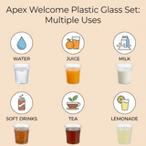 Apex Welcome Plastic Glass Set for Daily Use – Set of 6