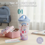 Unicorn Water Bottle with Straw & Lid for Kids (Without Light)