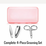 Mini Nail Clipper Set With Plastic Storage Case, (4 Pc Set)