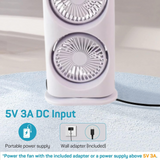 Electric Fan Desktop Double-Head Powerful Air (1 Pc / With Remote / Plug and Play)