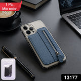 Adhesive Card Phone Holder with Zipper – Versatile Wallet Case (1 Pc / Mix Color)