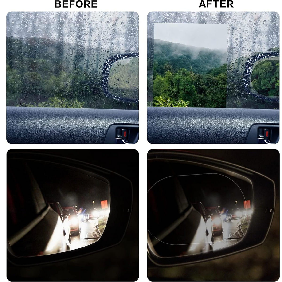 Anti-Fog & Anti-Scratch Rearview Mirror Film – HD Protective Sticker (1 Pc)