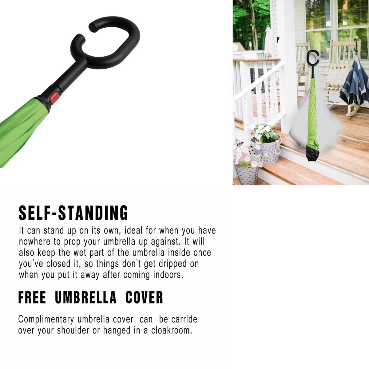 Foldable UV & Rain Umbrella with C-Shaped Handle – Kids (1 Pc / Mix Color)
