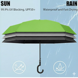Foldable UV & Rain Umbrella with C-Shaped Handle – Kids (1 Pc / Mix Color)