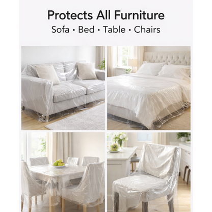 Home Thick Disposable Dust Proof Plastic Furniture Covers (1 Pc / Big)