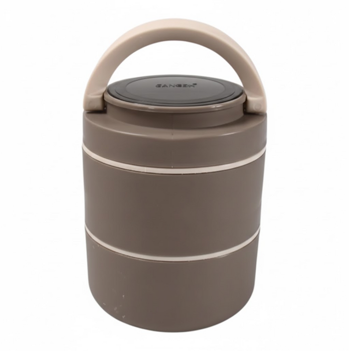 Ganesh Stack 2-Layer Stainless Steel Leak-Proof Lunch Box for Office, School, Picnic