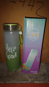 Motivational Glass Water Bottle Colorful portable Water Glass Bottle (350 ML)