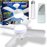 Original Cool LED Socket Fan Light 1000 Lumens 5000K Remote Controlled
