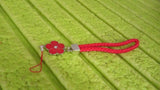 Flower Shape Metal Alloy Pendant with Braided Leather Hand Strap (1 Pc)