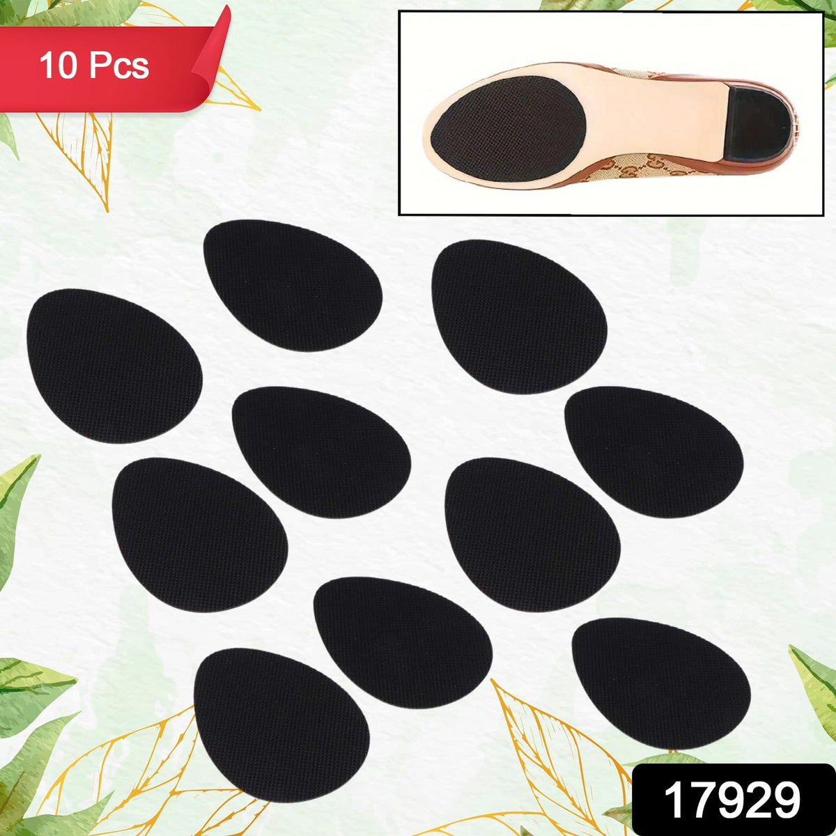 Non-Slip Shoe Pads, Rubber Shoe Sole Protector Pads, High Heels, Boots (10 Pcs Set)