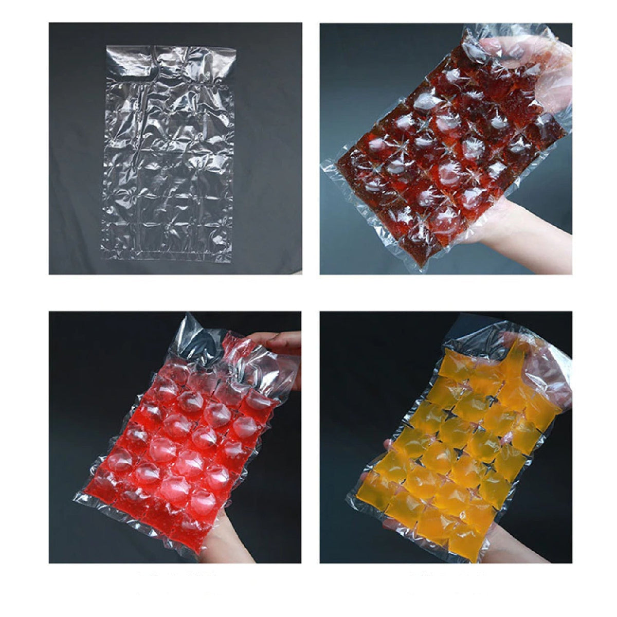 Disposable Ice Cube Bags, Cold Ice Pack Cooler Bag for Cocktail Food Wine