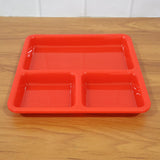 Plastic 3-Compartment Rectangular Meal Serving Tray / Plates (1 Pc)