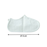 Waterproof Silicone Shoe Cover White Color (1 Pair, Medium Size)