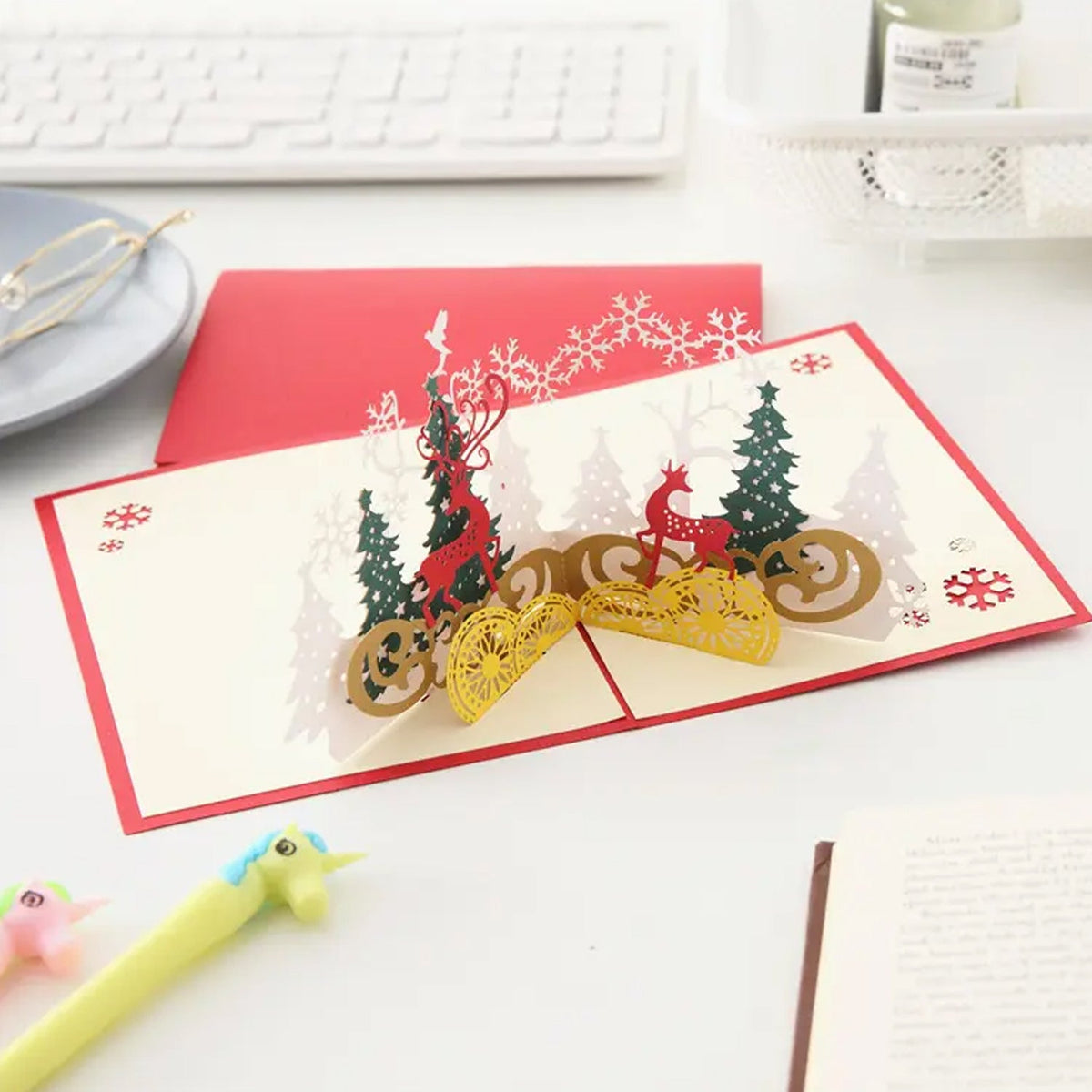 3D -Up Greeting Card (1 Pc): Birthday, Love, Christmas